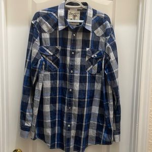 COASTAL PLAID SNAP CLOSURE SHIRT